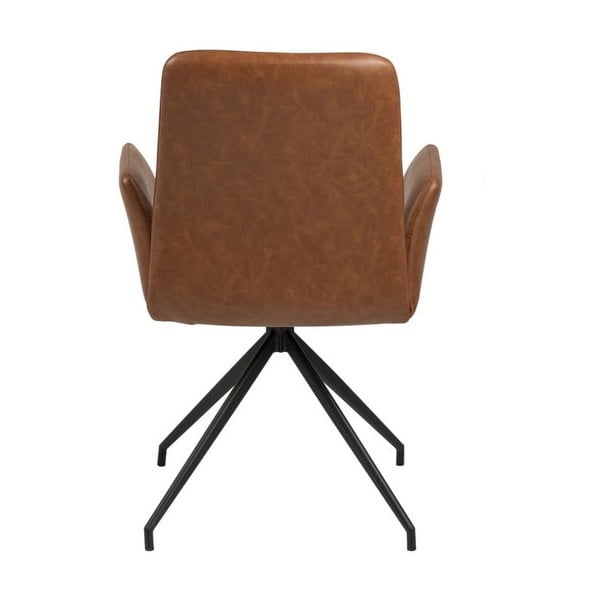 Konyakbarna kárpitozott karfás étkezőfotel Naya – Actona-image-3