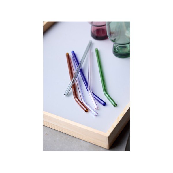 Üveg szívószál készlet tisztítókefével, 4 db-os– Lyngby Glas-image-2