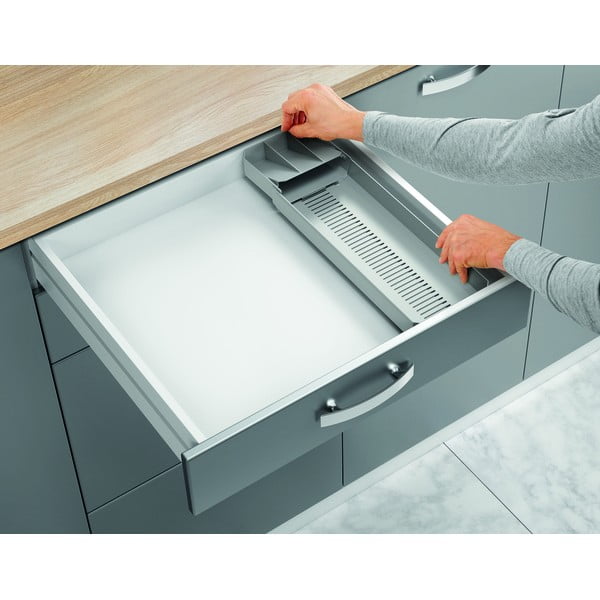 Szürke műanyag evőeszköztartó fiókba 15 x 49 cm – Metaltex-image-4