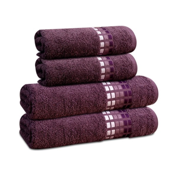 Sötétlila pamut törölköző 50x100 cm Darwin – My House-image-2