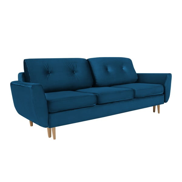Silva kék 3 személyes kinyitható kanapé tárolóhellyel - Mazzini Sofas