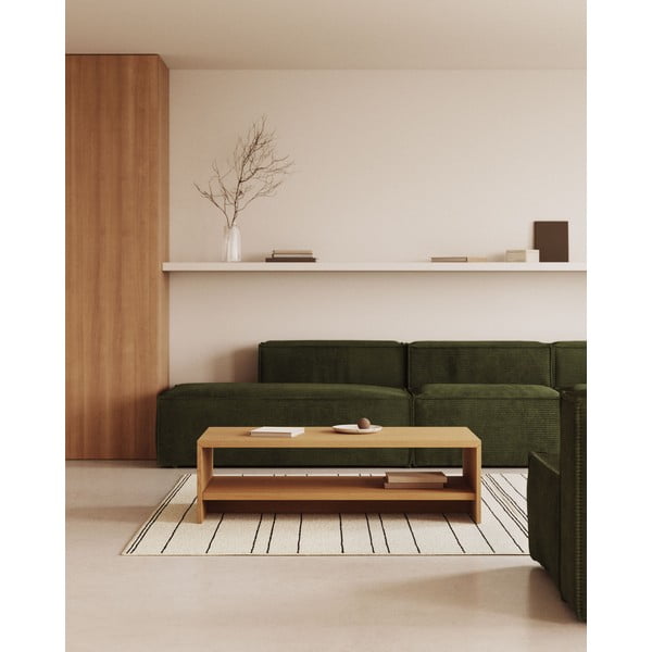 Natúr színű dohányzóasztal tölgyfa dekorral 60x120 cm Abilen – Kave Home-image-1