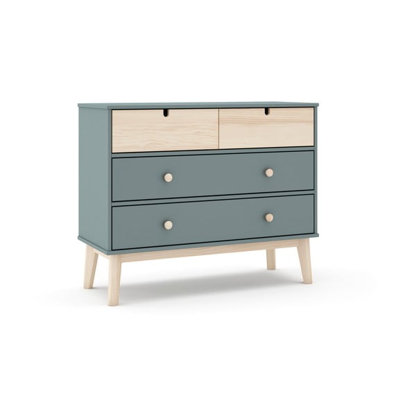 Szürkészöld gyerek komód 100x81x40 cm Estefania – Marckeric-image-2