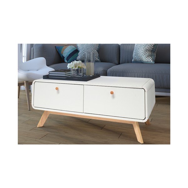 Fehér TV-állvány 100x40 cm Cassie - Støraa-image-4