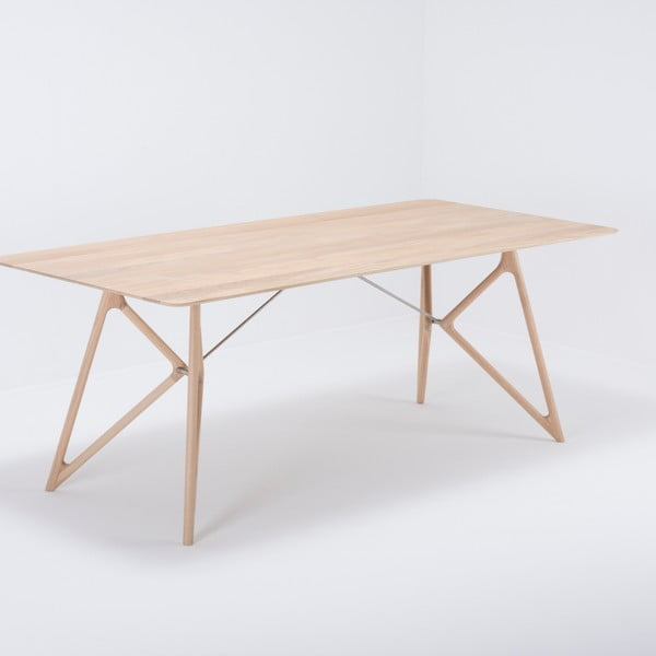 Tink étkezőasztal tölgyfa asztallappal, 200 x 90 cm - Gazzda