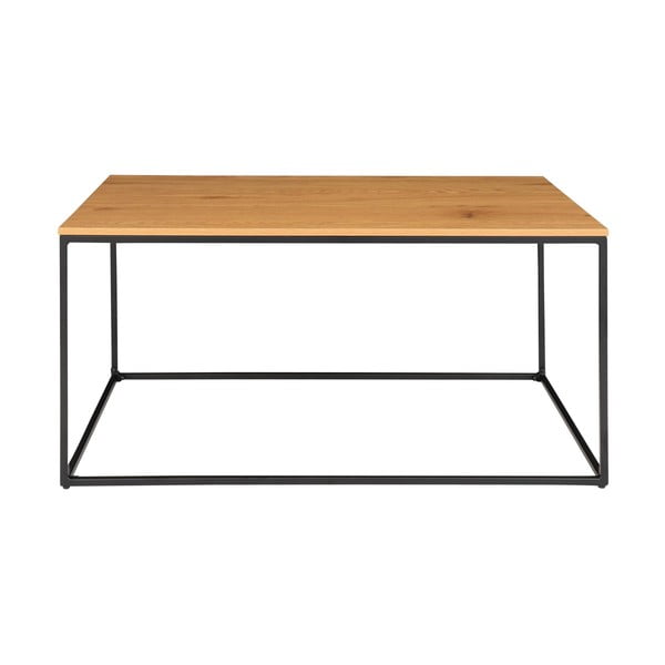 Vita dohányzóasztal fekete acél kerettel és tölgyfa dekoros asztallappal, 90 x 60 cm - House Nordic-image-1