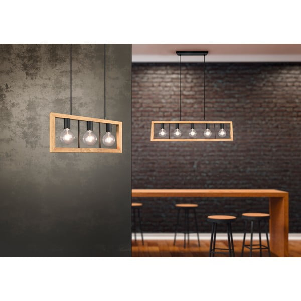 Fekete-natúr színű függőlámpa Agra – Trio-image-1