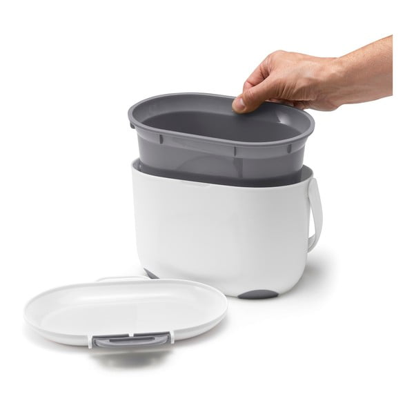 Caddy fehér-szürke komposztálható hulladék gyűjtő, 2,5 l - Addis-image-3