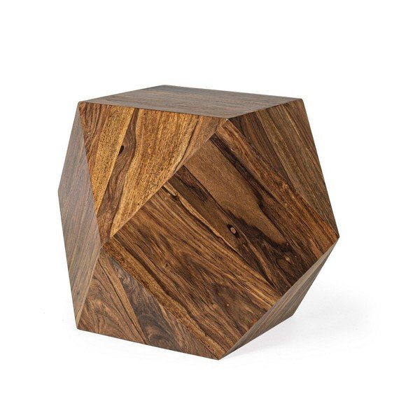 Sötét natúr színű sheesham fa dohányzóasztal 42x42 cm Egypt – Bizzotto