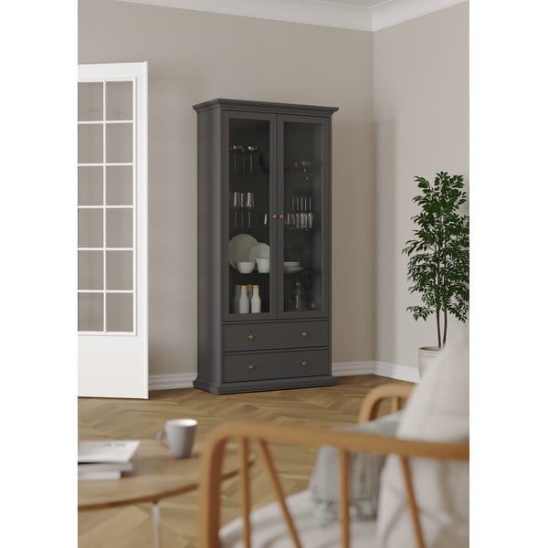 Szürke tálalószekrény 96x201 cm Paris – Tvilum-image-1