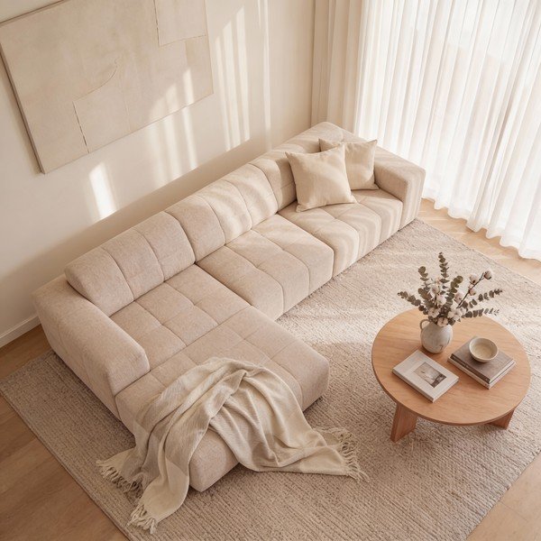 Bézs sarokkanapé (bal oldali) Chicago – Cosmopolitan Design-image-4