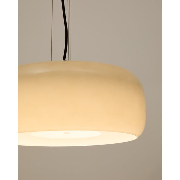 Szürkésbézs LED függőlámpa üveg búrával ø 38 cm Reig – Kave Home-image-1