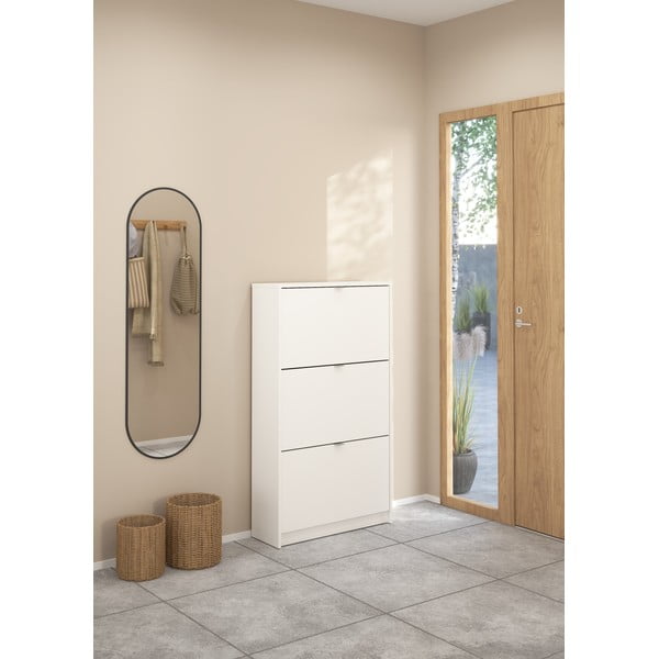 Fehér billenő ajtós cipőtartó Shoes – Tvilum-image-1