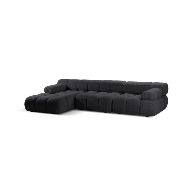 Antracitszürke buklé moduláris sarokkanapé (bal oldali) Bellis – Micadoni Home-image-3