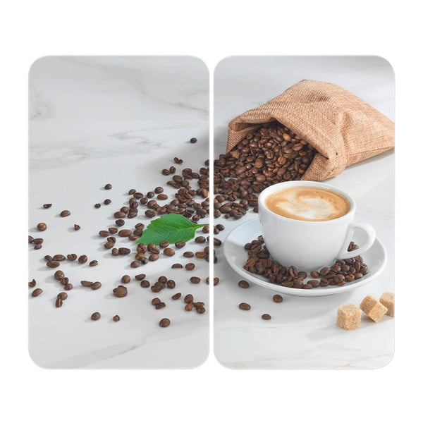 Edzett üveg tűzhely fedőlap szett 2 db-os 52x30 cm Café Aromatica – Maximex