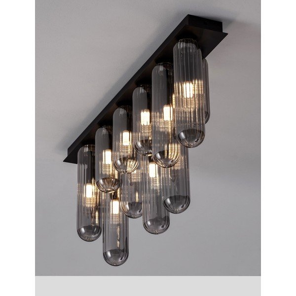 Szürke üveg mennyezeti lámpa üveg búrával 10x72 cm Gustave – Nova Luce-image-1