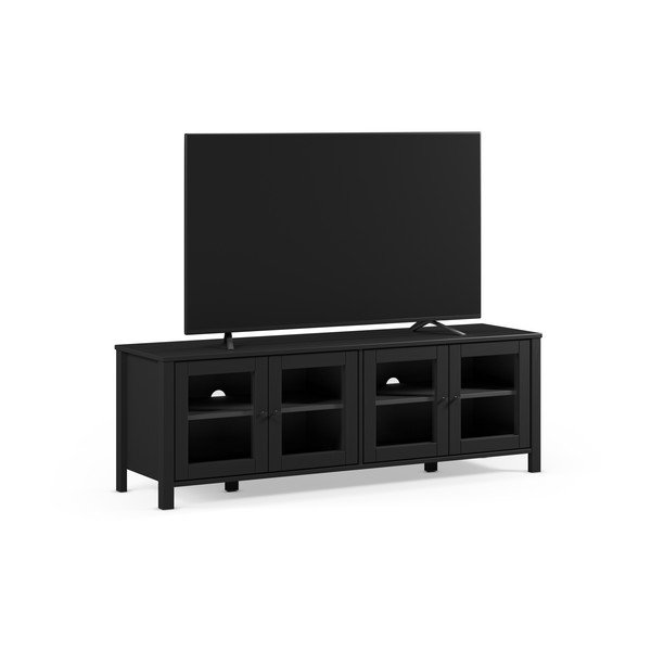 Fekete borovi fenyő TV-állvány 150x50x40 cm Alessandra – Marckeric-image-2
