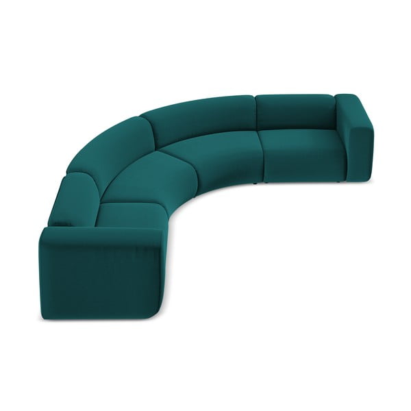 Türkiz bársony sarokkanapé Ekahi – Makamii-image-3