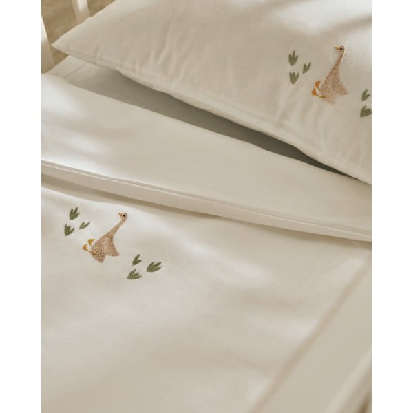 Fehér pamut-perkál gyerek ágyneműhuzat babaágyhoz 70x140 cm Milu – Kave Home-image-1