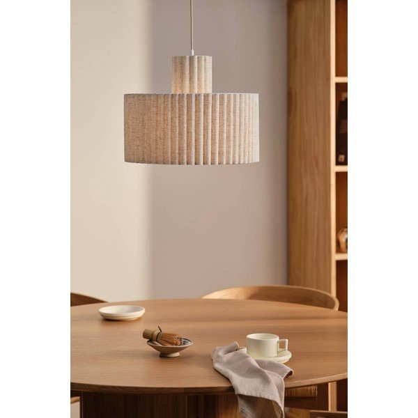 Bézs len függőlámpa ø 40 cm Alina – Jotex-image-1