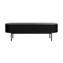 Fekete TV-állvány tölgyfa dekorral 48x160 cm Siena – Unique Furniture
