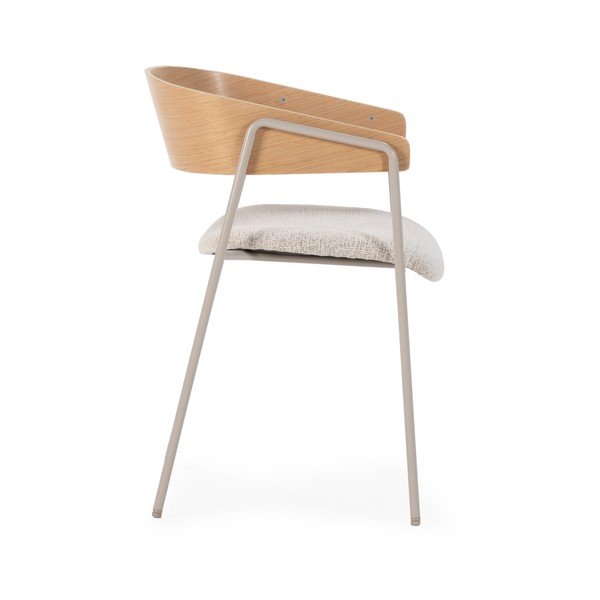 Világosszürke-natúr színű kárpitozott karfás étkezőfotel szett 2 db-os Cora – MOME-image-4