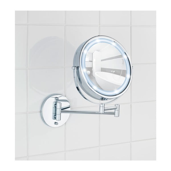 Kozmetikai tükör világítással-nagyítós (ötszörös) ø 17,5 cm Power-Loc Lumi – Wenko-image-1