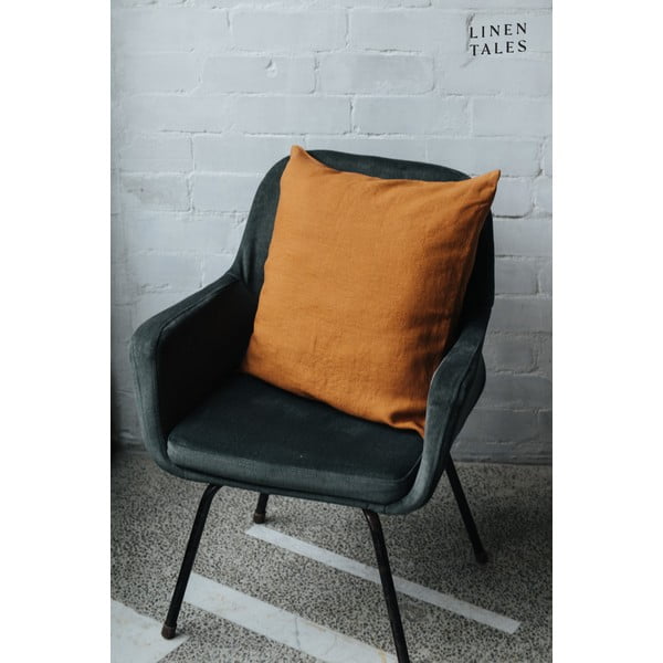 Len párnahuzat 40x40 cm Hazelnut – Linen Tales-image-1