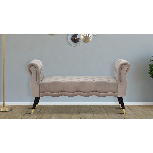 Szürkésbarna bársony pad Paris – Mauro Ferretti-image-1