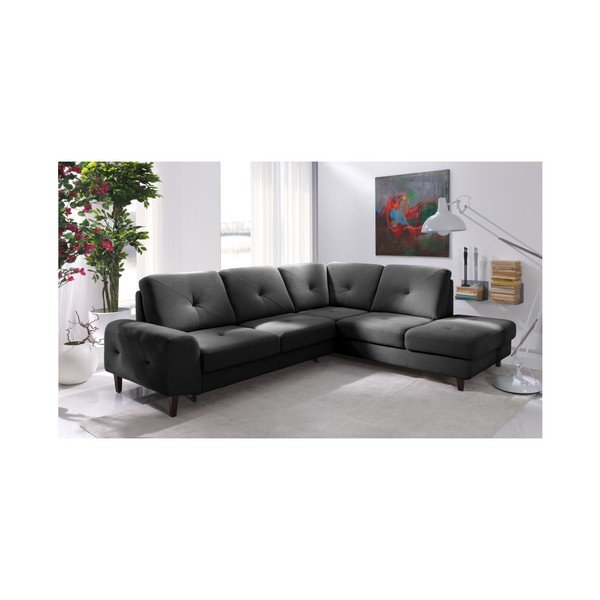 Beta szürke kinyitható sarokkanapé, jobb oldali kivitel - Windsor & Co. Sofas-image-3