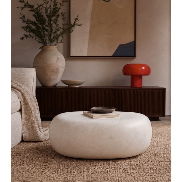 Fehér dohányzóasztal 49x65 cm Pebble – vtwonen-image-3