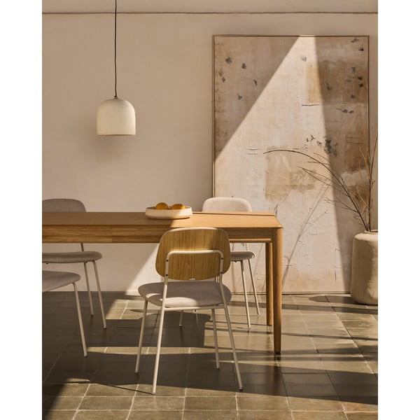 Bővíthető étkezőasztal hosszabbító asztallappal tölgyfa dekorral 90x200 cm Lenon – Kave Home-image-2