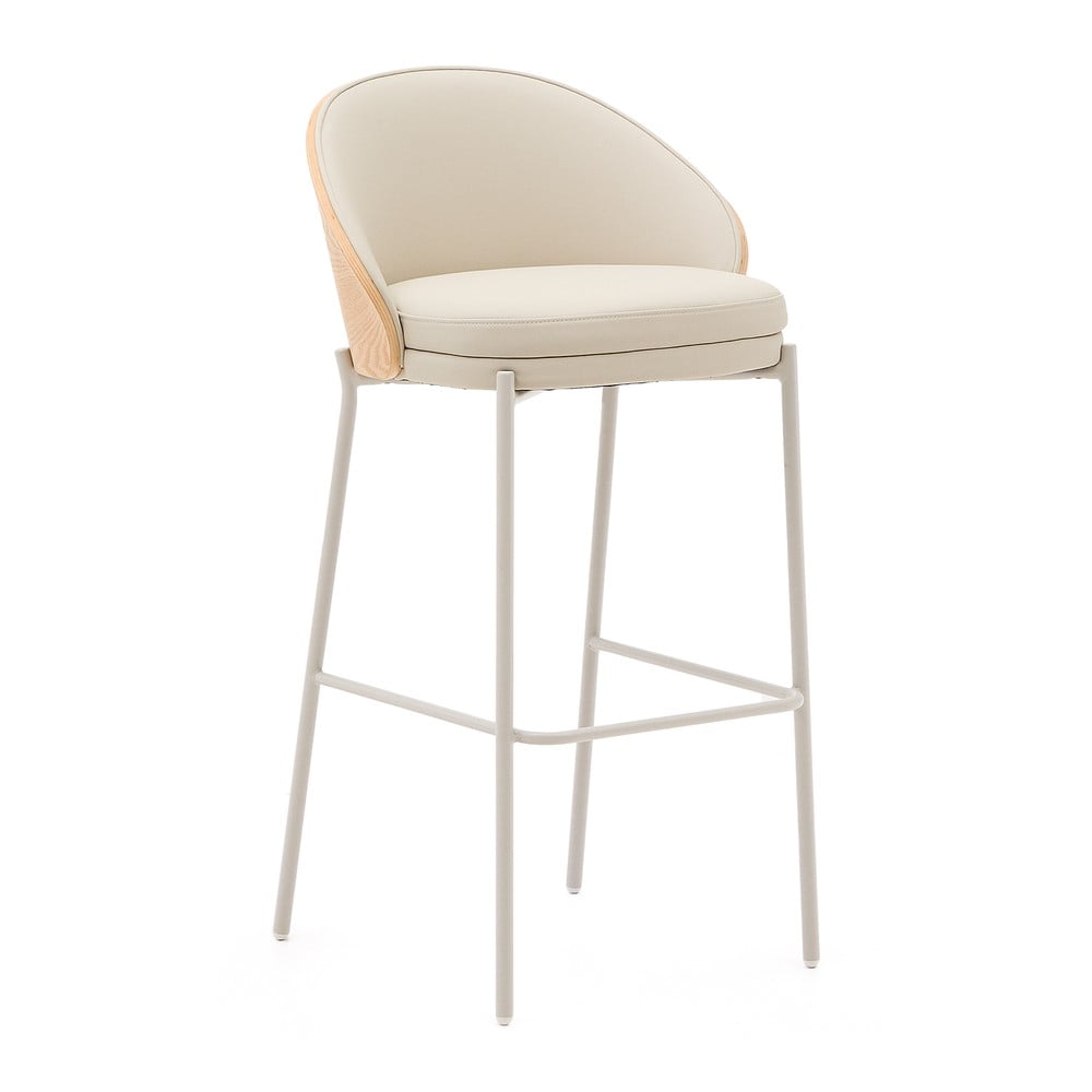 Bézs-natúr színű bárszék (ülésmagasság 77 cm) Eamy Kave Home
