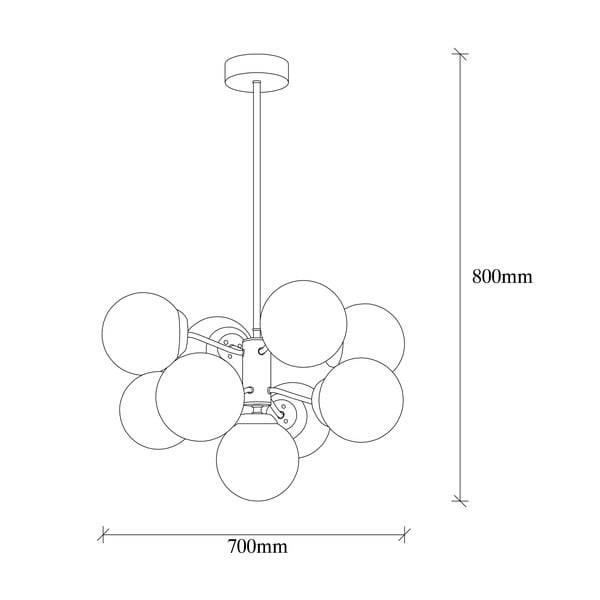 Fehér-sárgaréz színű függőlámpa üveg búrával ø 70 cm Mudoni – Opviq lights-image-4