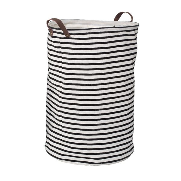 Stripe fekete-fehér csíkos fehér szennyestartó táska, 69 l - Premier Housewares