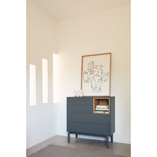 Sötétszürke alacsony komód 90x90 cm Corvo - Teulat-image-1