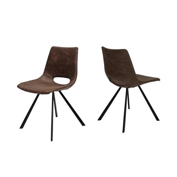 Coronas világosbarna étkezőszék fekete lábakkal - Canett-image-1