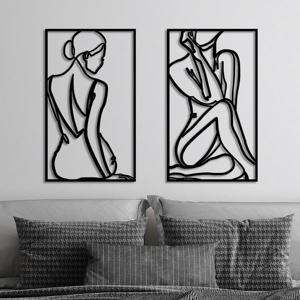Fém fali dekoráció 42x70 cm Minimalist Female – Wallity-image-3