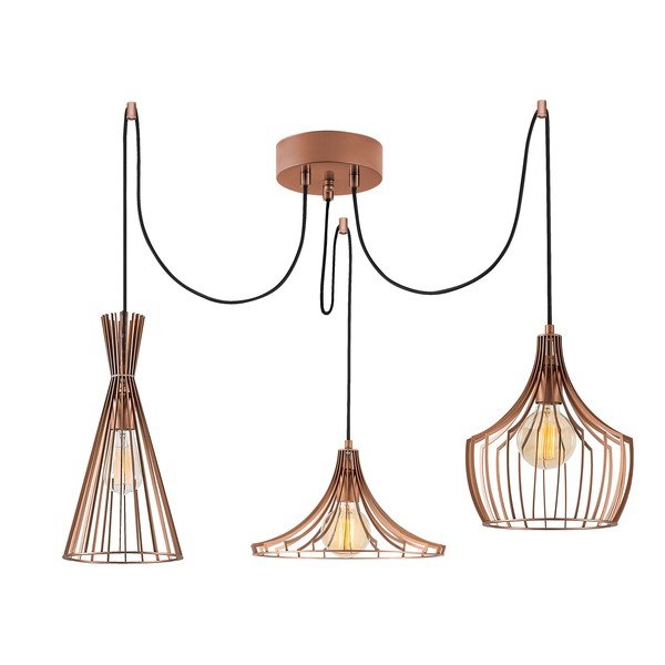 Rézszínű függőlámpa fém búrával Mezopotamya – Opviq lights-image-4