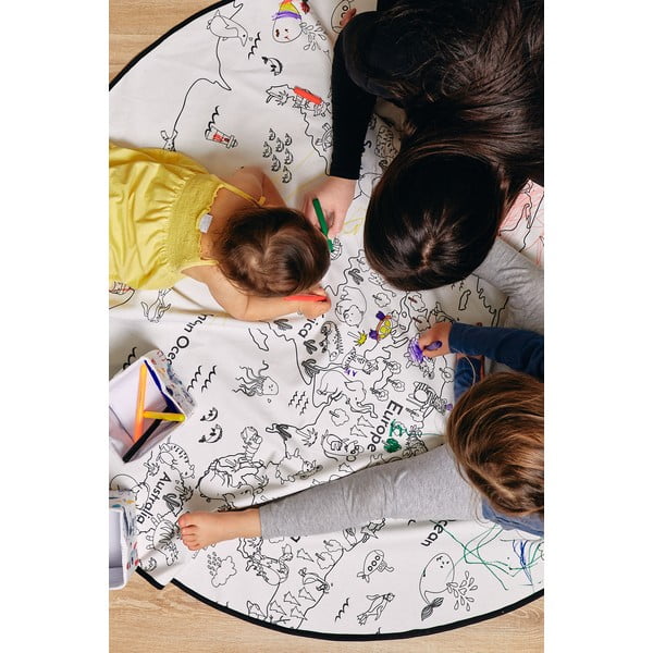 Camping színezhető szőnyeg és filctoll szett, ø 130 cm - Butter Kings-image-3