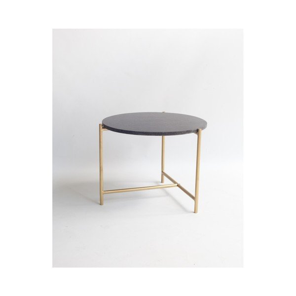 Fekete márvány kerek dohányzóasztal ø 50 cm Morgans – Really Nice Things-image-2