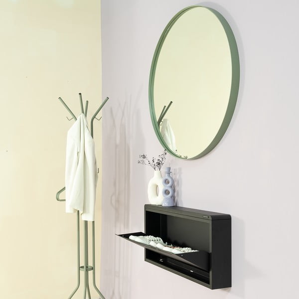 Fekete fém billenő ajtós-függő cipőtartó 75x38x13 cm Mario – Spinder Design-image-1