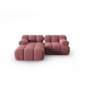 Rózsaszín bársony kanapé 191 cm Bellis – Micadoni Home