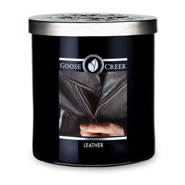 Creek Men's Collection Leather illatgyertya üvegben, égési idő 50 óra - Goose Creek