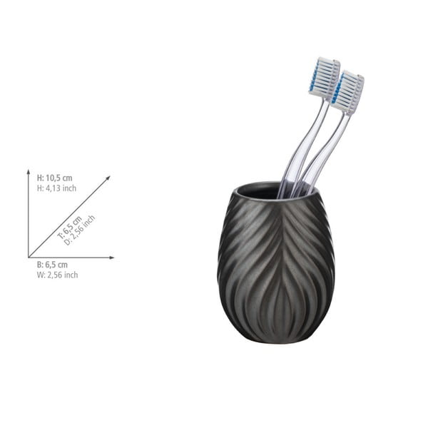 Antracitszürke kerámia fogkefetartó pohár Idro – Wenko-image-3