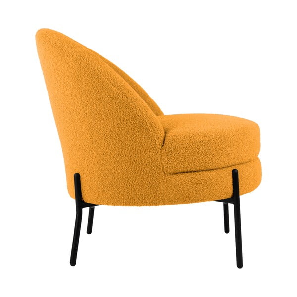 Okkersárga buklé fotel Noble – Leitmotiv-image-3