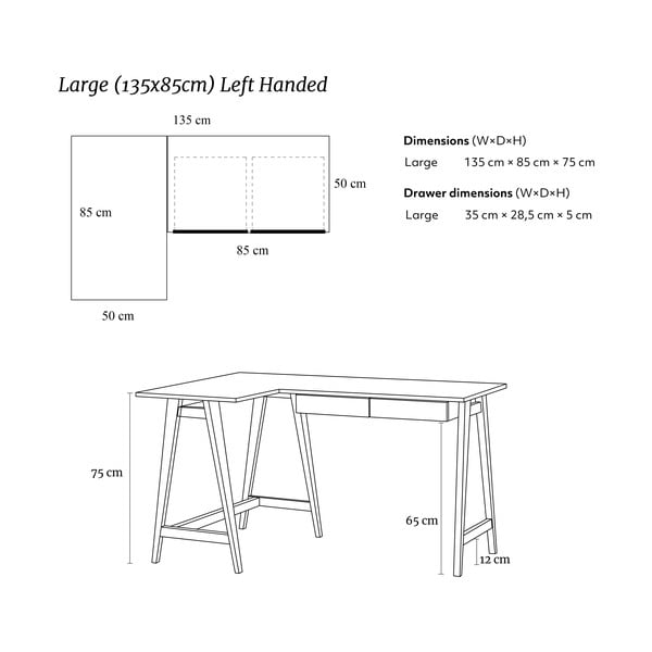Íróasztal 85x135 cm Luka – Ragaba-image-4