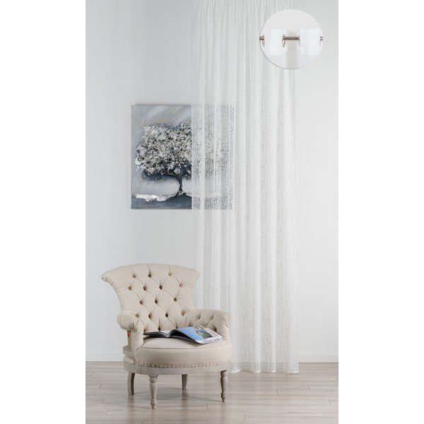 Fehér fényáteresztő függöny 140x260 cm Lisandra – Mendola Fabrics-image-1