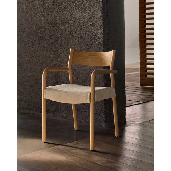 Bézs-natúr színű étkezőszék Falconera – Kave Home-image-1