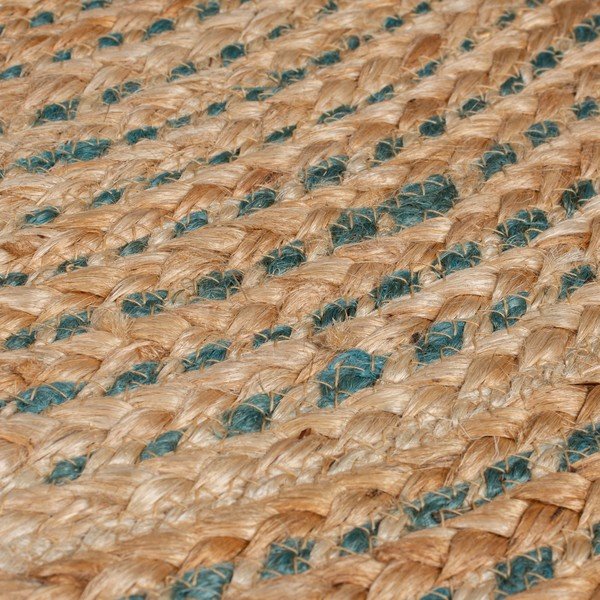 Kék-natúr színű juta kerek szőnyeg ø 133 cm Capri – Flair Rugs-image-4